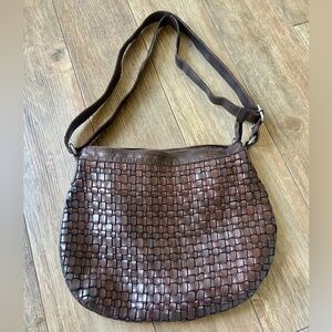 Vilenca Holland Anthropology Woven Leather Shoulder Bag